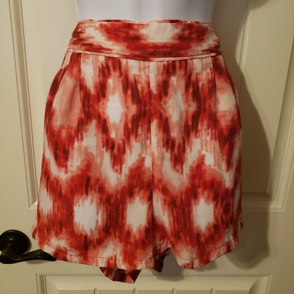 Takara Pants - Takara Red/White Flowy Shorts